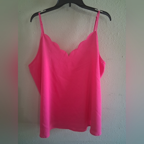 Tops - Hot Pink Scalloped Women's Top